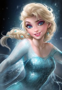 Dibujo de Elsa, protagonista de Frozen. 