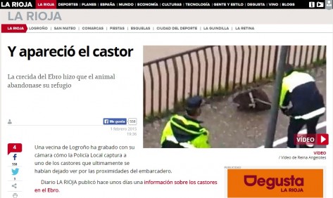 'Y apareció el castor', vídeonoticia de Diario La Rioja muy compartida.
