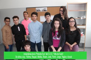 Imagen de los alumnos de 2º P.M.A.R. del C.E.O. "Villa de Autol" responsables de una iniciativa muy "eco".